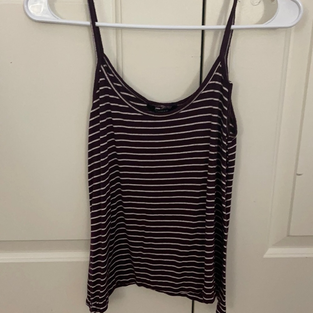 Maroon and white striped tank